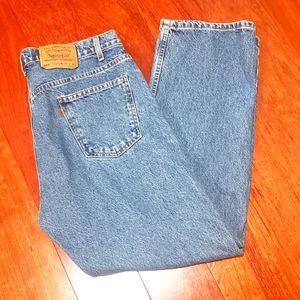 Vintage Levi's 505 Regular Fit Straight Leg Jean ORANGE TAB Mens size 38x30